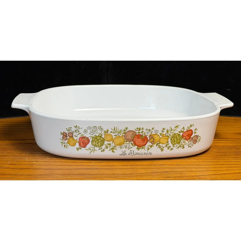 Vintage Corning Ware Spice O' Life 4 pc Set: 3qt Baker w/Lid, 10in and 8in Roast